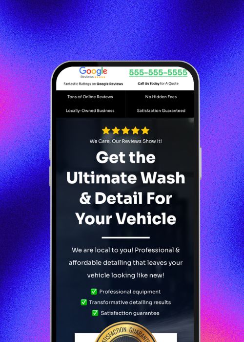 Detailing Landing Page